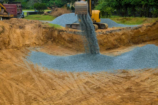 Excavation backfilling stone of foundation