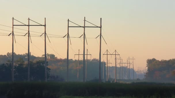 Belle rivière brumeuse lever de soleil . — Video