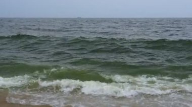 Büyük dalgalar, Yeşil deniz veya okyanus yüzeyi üzerinde Çapraz Fly, döngülebilir.