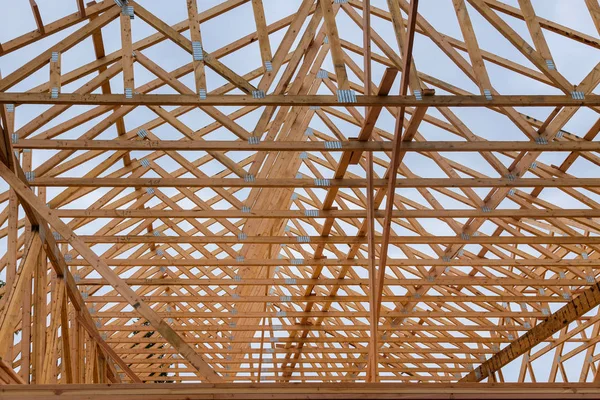 Wooden house roof residential construction home framing