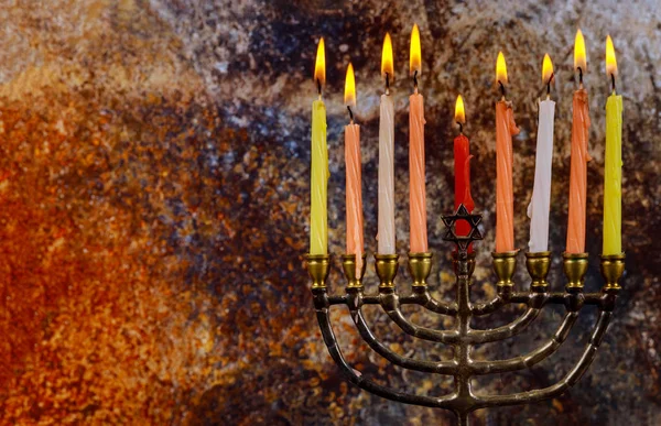 Chanukah Menorah Chanukiah Єврейське свято — стокове фото