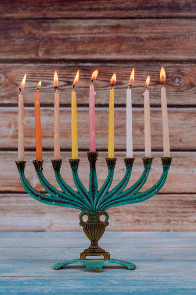 Jewish holiday hannukah symbols - menorah