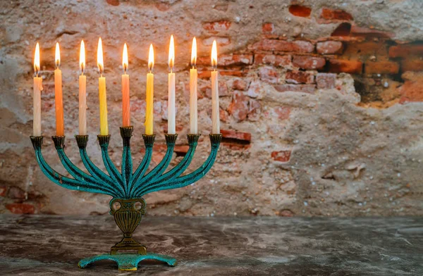 Εβραϊκά σύμβολα γιορτή hannukah - menorah — Φωτογραφία Αρχείου