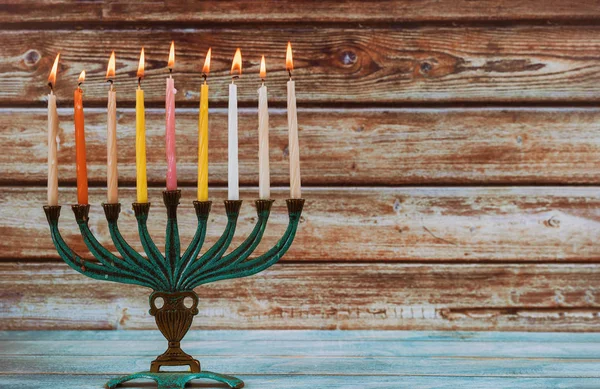 Jüdische Feiertagshannukah-Symbole - Menora — Stockfoto