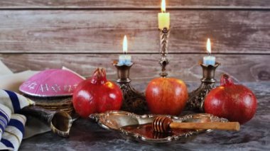 Rosh hashanah Yahudi yeni yılı tatil kavramı.