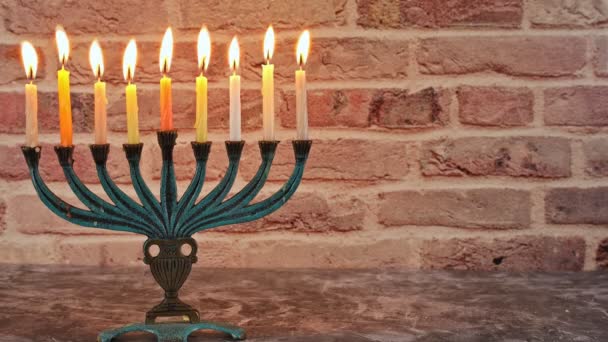 Jewish holiday symbol Hanukkah, the Jewish Festival of Lights — Stock Video