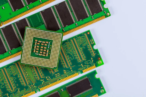 Paměťové moduly procesorů Cpu a Ram — Stock fotografie