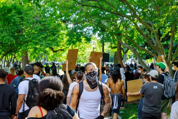 Washington Usa Maja 2020 Protest Śmierci George Floyda Grupa Black — Zdjęcie stockowe