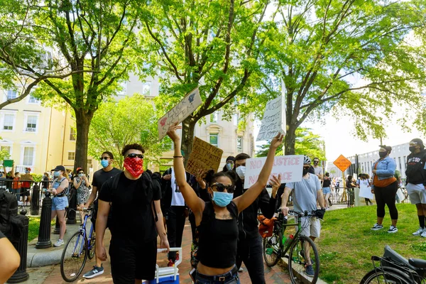 Washington Usa Maj 2020 Protesty Przeciwko Black Lives Matter Protestujący — Zdjęcie stockowe