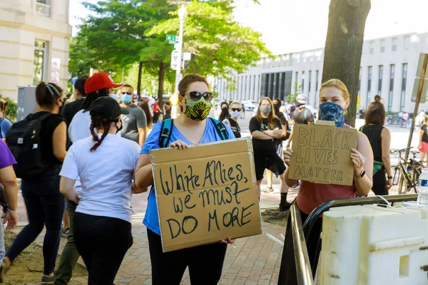 Washington Usa Maja 2020 Protest Śmierci George Floyda Grupa Black — Zdjęcie stockowe