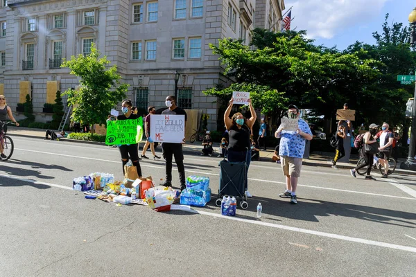 Washington Usa Maj 2020 Protesty Przeciwko Black Lives Matter Protestujący — Zdjęcie stockowe