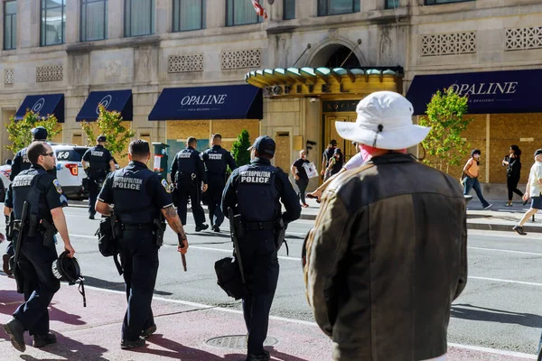 Washington Mayo 2020 Policía Está Posicionada Para Enfrentar Los Manifestantes — Foto de Stock