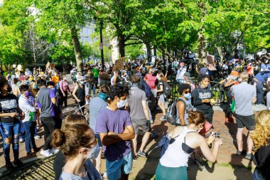 WASHINGTON D.C., ABD - 31 Mayıs 2020: Siyahların Yaşamları Önemi Protesto Göstericileri, Beyaz Saray Başkanı Donald Trump 'a karşı ayakta duran grup George Floyd' un ölümünden sonra yürüyüş