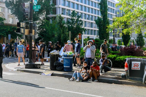Washington Eua Maio 2020 Protesto Black Lives Manifestantes Matéria Marcham — Fotografia de Stock