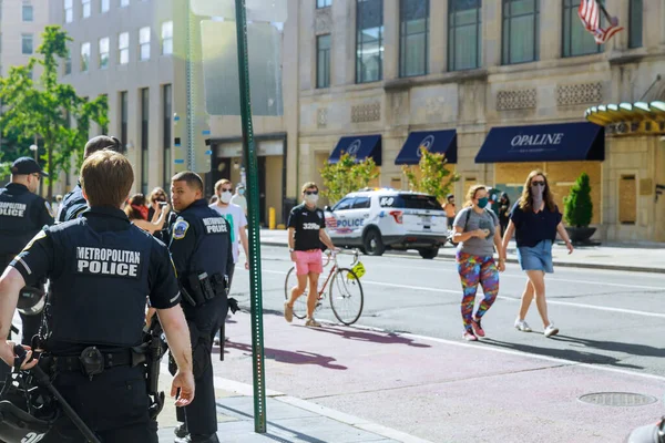 Washington Mayo 2020 Policía Está Posicionada Para Enfrentar Los Manifestantes — Foto de Stock