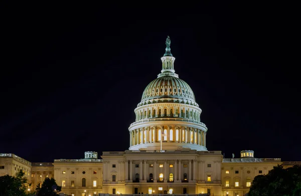 Edificio Del Capitolio Los Estados Unidos Washington Por Noche Fondo —  Fotos de Stock