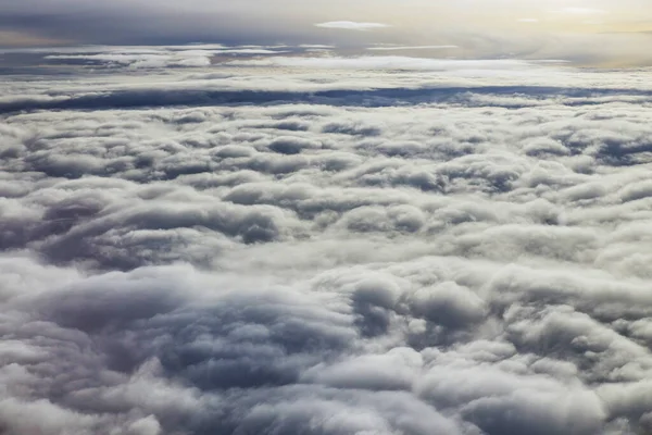 Cielo Azul Claro Bajo Nubes Altas Localizadas Vista Superior Avión — Foto de Stock