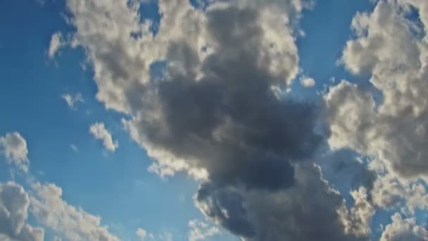 푸른 하늘 배경과 탁트인 구름들 — 비디오