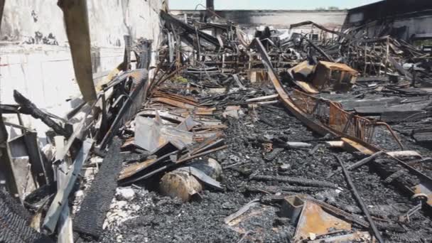 Protesty a nepokoje dům hoří poškozené byly zničeny Minneapolis — Stock video