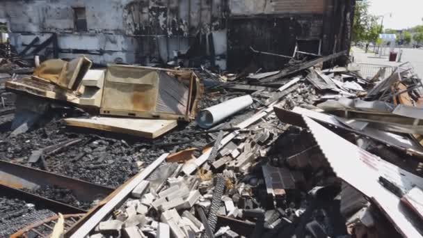 Många företag brände butiker under protester förstördes Minneapolis Protest och upplopp Drivs av döden av George Floyd Under polisen — Stockvideo