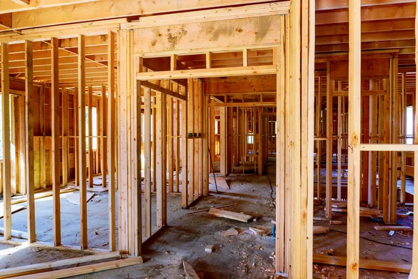 New Home Construction Framing Beams House — Stock Photo, Image