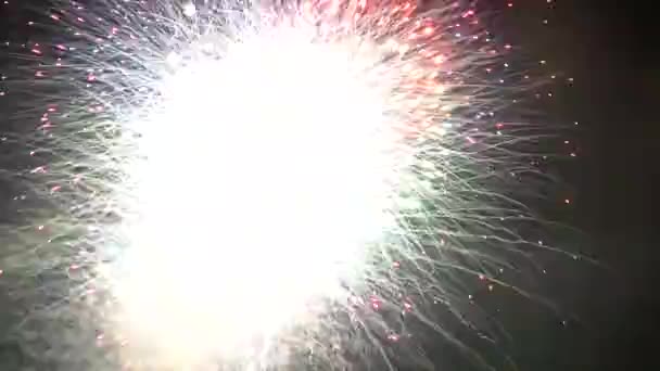 Ünnepi évforduló színes tűzijáték szikrák egy nagy bemutató esemény július 4. Függetlenség napja — Stock videók