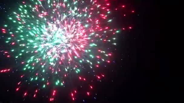 Традиційне свято з чудовими кольоровими феєрверками в ніч Незалежності. — стокове відео