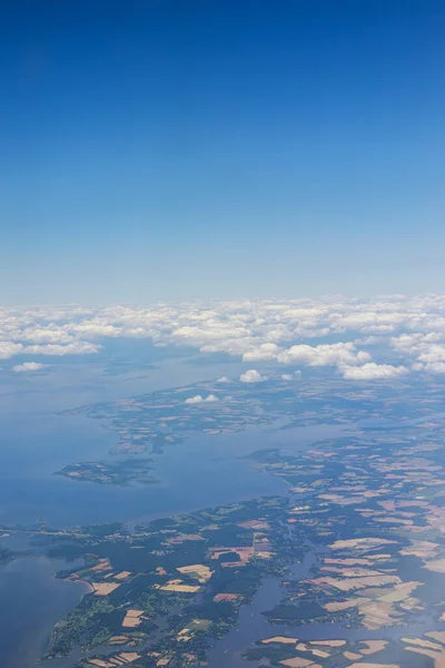 Wolke Oben Luftaufnahme Des Blauen Himmels Schöne Natürliche Landschaft Aus — Stockfoto