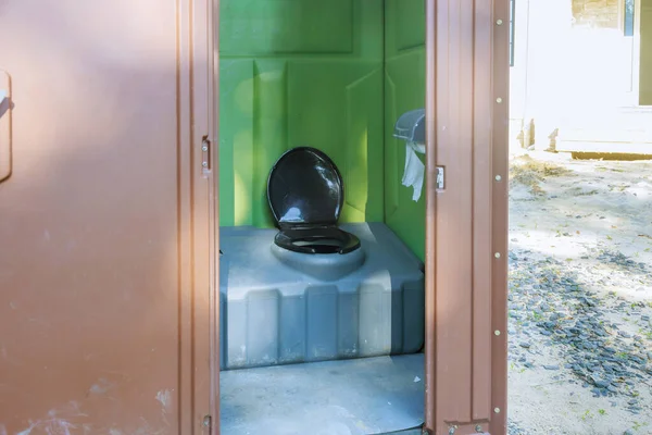 Mobile Chemical Open Toilet Cabin Use Construction Area — Stock Photo, Image