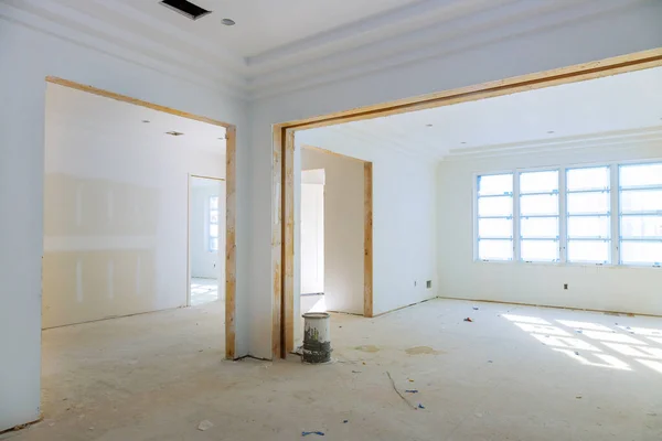 Drywall Tape Afwerking Details Nieuw Huis Voor Installatie Van Bouw — Stockfoto