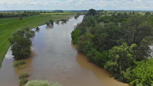 Efter hårt regn odlade fält översvämmas av Ukraina — Stockvideo
