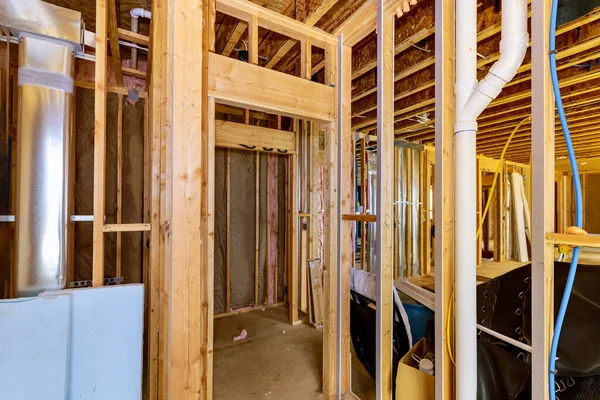 Framing home unfinished wood building or a house under construction