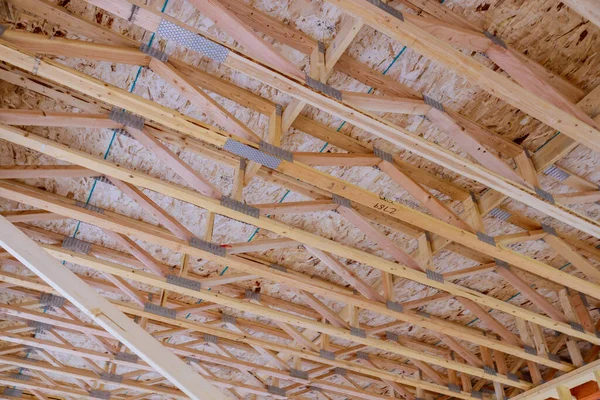 Casa Madera Que Enmarca Casa Edificio Madera Sin Terminar Una —  Fotos de Stock