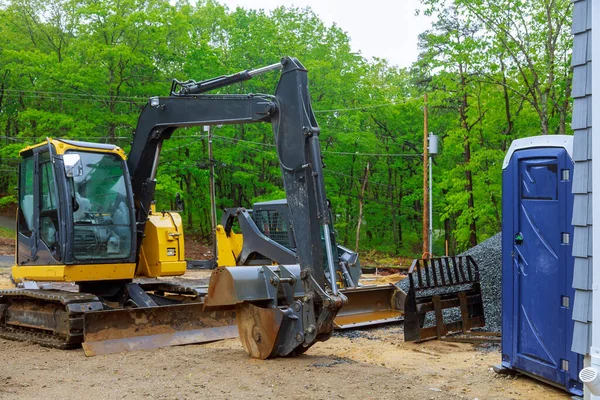 Mini Excavadora Bobcat Obra Para Trabajar Lugares Pequeños — Foto de Stock