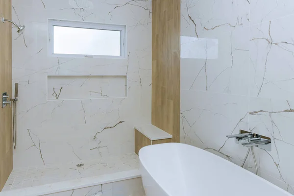 Modern Design Bathroom Interior Open Shower New House — Stock Photo, Image