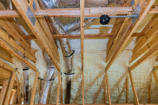 Foam Plastic Insulation New Home New Roof — Stock Photo, Image