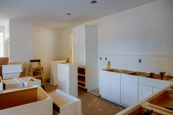 Kitchen Remodel Beautiful Kitchen Furniture Drawer Cabinet — Stock Photo, Image