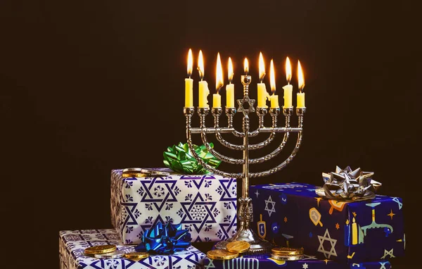 Férias Judaicas Hanukkah Com Menorah Festival Judaico — Fotografia de Stock