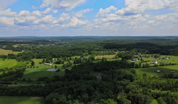 Forests Farm Fields Mountains Pocono Pennsylvania Landscape Panoramic View Beautiful — Stock Photo, Image