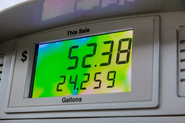 Gasoline Price Counter Display Showing Gas Price Gas Pump Meter — Stock Photo, Image