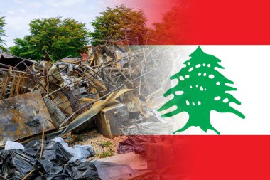 Lübnan bayrağının dalgalanması sonucu mahalledeki mülkler tahrip edildi