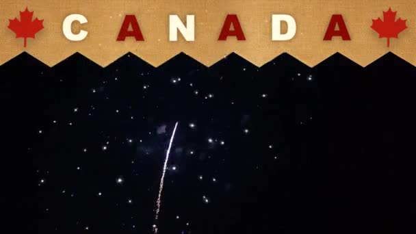 Vakantie met vuurwerk in Canada, onafhankelijkheidsdag — Stockvideo