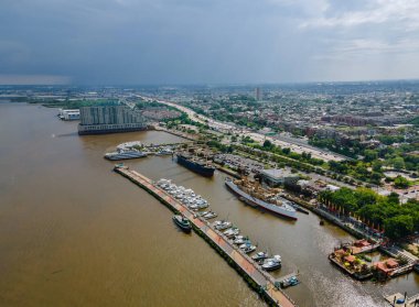 Philadelphia, Pensilvanya 'nın panoramik manzarası.