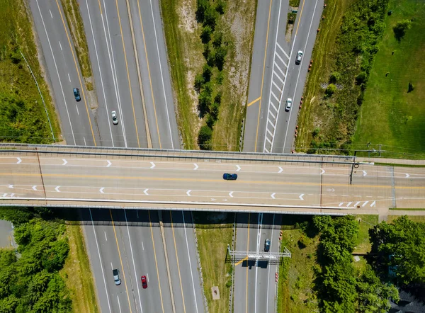 Ponti Strade Vista Aerea Superiore Dell Autostrada Incrocio Stradale Urbano — Foto Stock