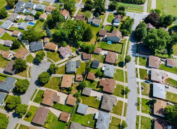 Techos Aéreos Las Casas Paisaje Urbano Una Pequeña Área Para — Foto de Stock