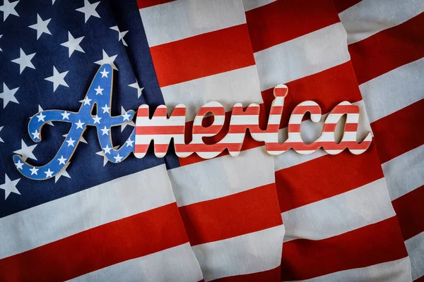Amerika Amerika Bayrak Arkaplanının Şçi Bayramı Bayramında Vatanseverlikle Süslenmiş Bir — Stok fotoğraf