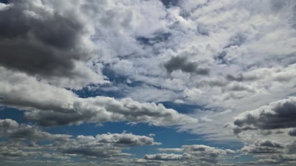 Nuvole bianche con sfondo cielo blu — Video Stock