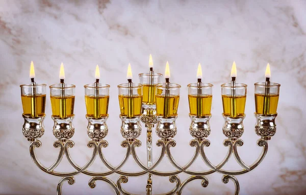 Chanukah Menorah Σύμβολο Του Ιουδαϊσμού Παραδοσιακή Εβραϊκή Αργία — Φωτογραφία Αρχείου