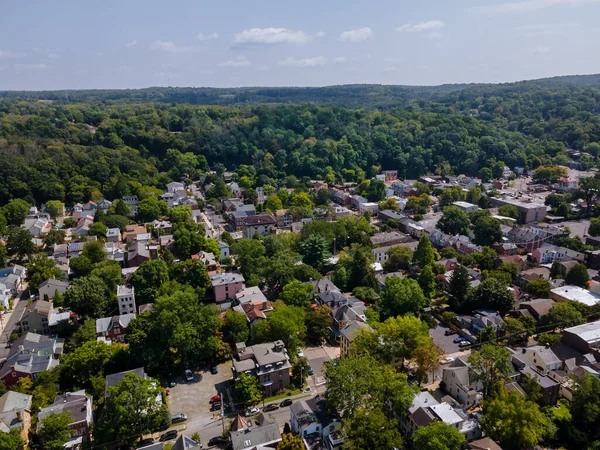 Overhead View Lambertville New Jersey Eua Pequena Cidade Área Suburbana — Fotografia de Stock