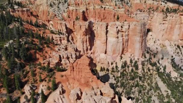 Vista aérea aérea del paisaje en el Parque Nacional Zion Canyon Utah, EE.UU.. — Vídeo de stock